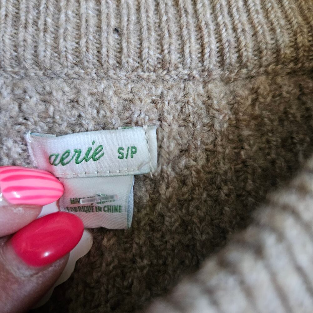 Aerie Oversized Waffle Knit Crew Sweater Oversized small - Picture 5 of 9